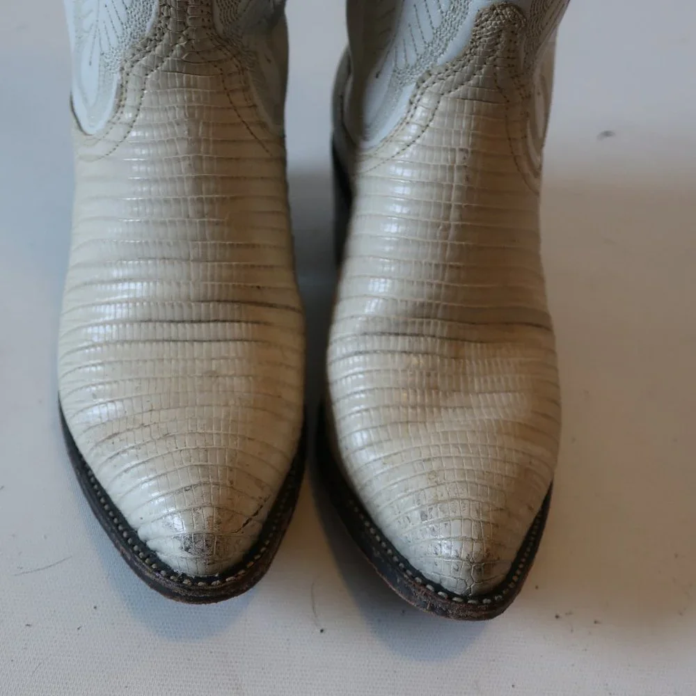 Dan Post White Heeled Boots - Picture 7 of 8